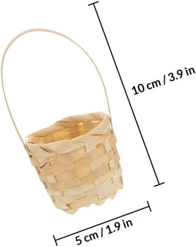 Mobestech Woven Storage Baskets with Fine Polishing and Excellent Workmanship Handheld Multi-purpose 4 Pcs Flower Holders Simple and Elegant Beige Baskets for Home Organization image 2