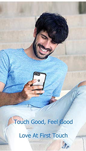 Image of REALCASE Acrylic Gel Clear Soft Transparent Bumper Back Cover Case for iPhone SE 2022 / iPhone SE 2020 / iPhone 8 / iPhone 7 (X Black)