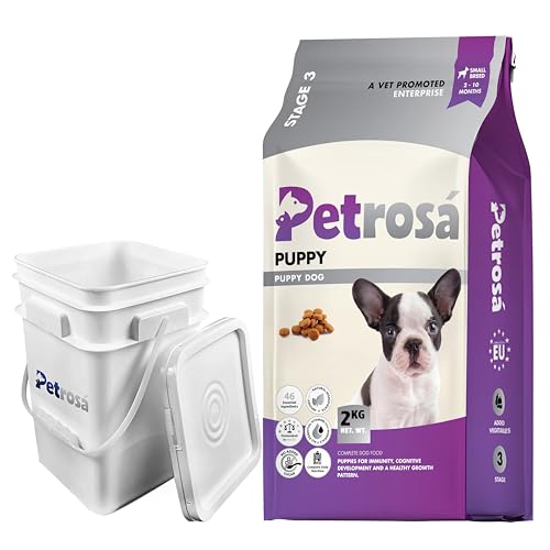 Image of Small Breed Puppy Dog Food (2-10 Months), High Protein Growth & Development Formula with DHA, Prebiotics for Digestion, Immunity & Healthy Energy - 2kg, Includes 5L Food Storage Container.