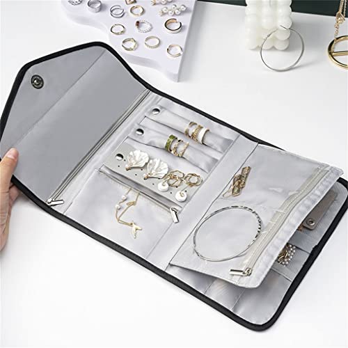 Bolsa de almacenamiento de joyas de viaje plegable y organizador de tela portátil Welry 3