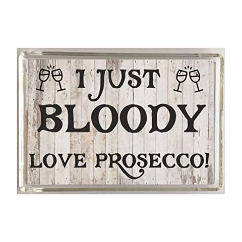 Clare's Cosmetics Fun Prosecco Lover Gift - I Just Bloody Love Prosecco - Novelty Fridge Magnet Cover