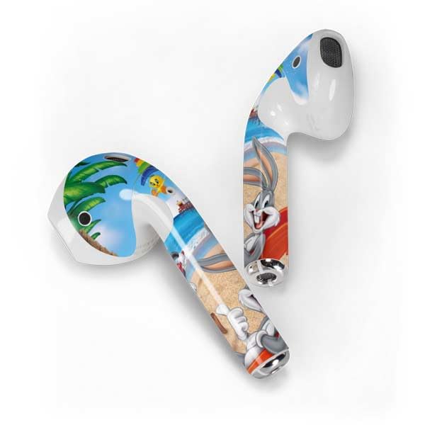 Skinit Decal Audio Skin Compatible with Apple AirPods - Officially Licensed Looney Tunes Beach Design