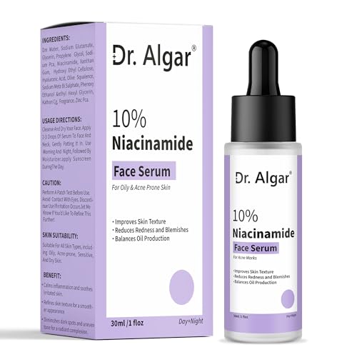 Image of Dr. Algar Oil Control & Anti-Acne 10% Niacinamide Face Serum with Zinc 30ml | Skin Clarifying,Blemishes Removing & Pore Care for All Skin Types