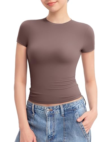 PUMIEY T Shirts for Women Crew Neck Short Sleeve Basic