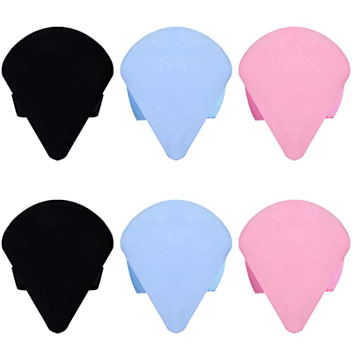 Puderquaste 6 Stück Makeup powder puff Mini Gesicht Makeup Sponge Wiederverwendbar Make up Schwamm Make-up Puderquaste für Loses Puder oder Foundation Rouge (Schwarz Blau Rosa)