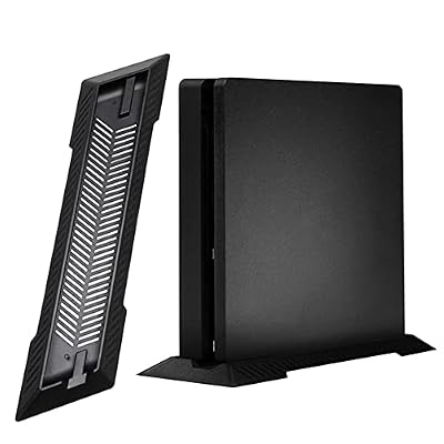 Chenkxin Vertical Stand for PS4 Slim, Built-in Cooling Vents and Non-Slip Feet Steady Base Mount Holder for PlayStation 4 Slim Console, Black