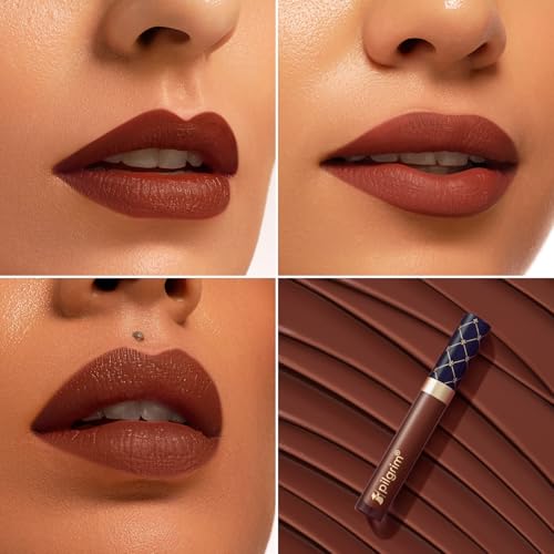 Image of Pilgrim Oh So Creme! Premium Matte Liquid Lipstick | Most Lightweight & Transfer-proof Lipstick | Highly Pigmented & Long-Lasting | 3.5ml (Chocolat Cherie-31)