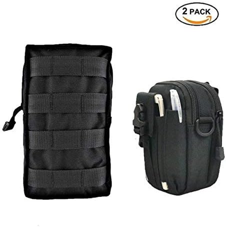 Molle Life 2 Pack Tactical Molle Pouch Attachments Set - EDC/Mag Admin Pouch and Utility Molle Pouch