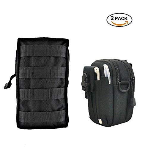 Molle Life 2 Pack Tactical Molle Pouch Attachments Set - EDC/Mag Admin Pouch and Utility Molle Pouch
