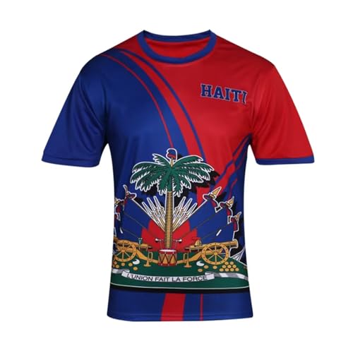 SINLEISI Haiti Fan Soccer Jersey for 2026 World Cup Fan Soccer Jersey (Haiti, X-Large) White