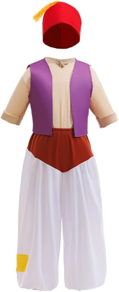 Dressy Daisy Arab Prince Costume Boys 4T-11 Arabian Nights Dress Up Outfit Set for Kids Cosplay Halloween Party