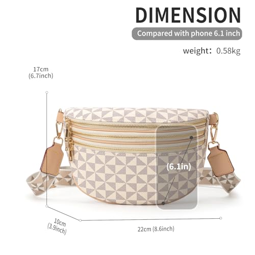 Image of Crossbody Sling Bag for Women & Men | Trendy Checkered, Fanny Pack, Waist Bag, Travel, Festival & Daily Commute