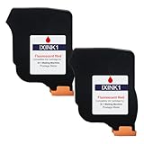 Gnprintx IXINK1 Red Ink Cartridge Smart-Auto Ink Cartridge Compatible for iX-1 Mailing Machine Fluorescent Red Postage Meter Ink（2 Pack, High Yeild）