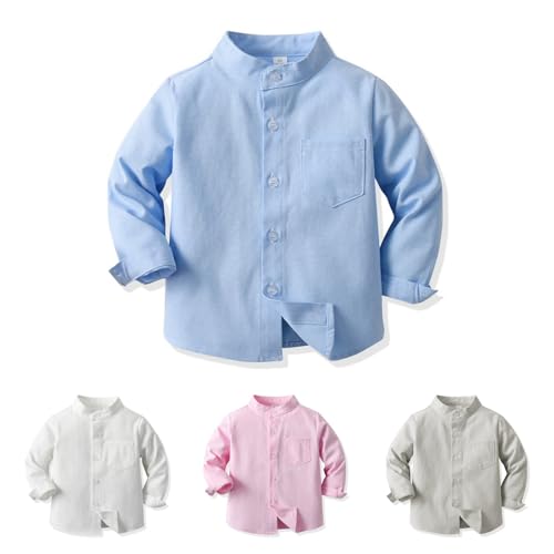 Yanmucy Jungen Baby Langärmeliges Top Stehkragen Baumwolle Button Down...