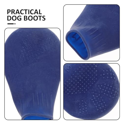 Image of UKCOCO Waterproof Dog Shoes Non-Slip Paw Covers for Outdoor Walking Protect Paws from Stones and Abrasive Surfaces Easy-on Pet Rain Boots 4 Pack