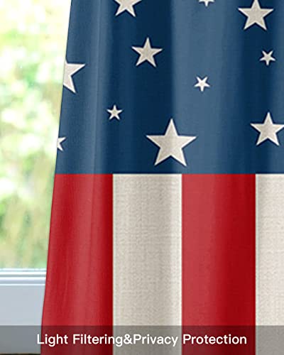 Valances For Windows July 4Th Independence Day Star Kitchen Valances For Windows Decorative Rod Pocket Short Window Valance Curtains,Semi Sheer Valance For Kitchen Bathroom 54" X18" #TOP6