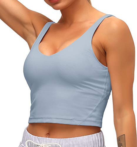 Image of Dragon Fit Sports Bra for Women Longline Padded Bra Yoga Crop Tank Tops Fitness Workout Running Top