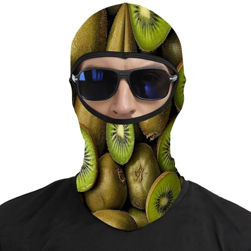 Pasamontaña térmico para hombre y mujer con estampado de kiwis, máscara facial para esquí, motocicleta y clima frío miniatura 3