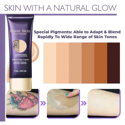 All over Complexion Perfector,Body Coverage Perfector,Bein Körper Make up Wasserfest,Tattoo Abdeckung Wasserfest, Abdeckcreme für Besenreiser, Narben Concealer, Langanhaltend Körper Make up