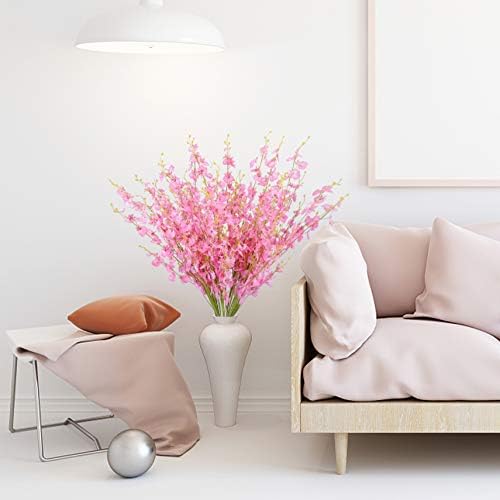 Miniatura 5 de BOMAROLAN Orquídea artificial de seda bailarina, orquídeas de mariposa falsas, 10 unidades de tacto real para bodas, hogar, oficina, fiesta, hotel,