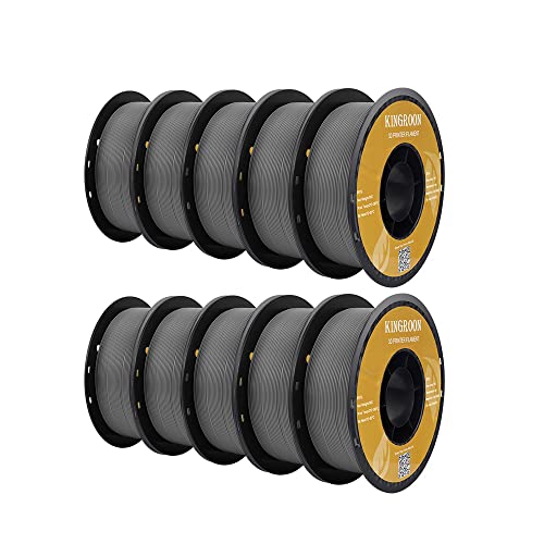 Image of Kingroon PETG 3D Printer Filament, 10 Rolls, Dimensional Accuracy + /- 0.03 mm, 10kg Spool(22lbs), 1.75 mm, Gray