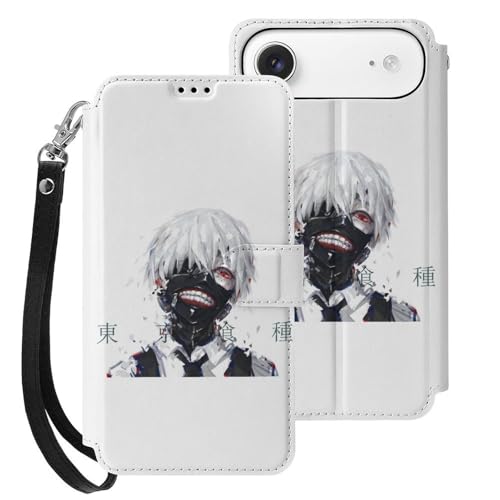 iPhone17Air用ケース 手帳型 東京喰種 金木研 スマホケース ストラップ付き 財布型 アイフォン17Air用ケース おしゃれ 軽量 背面 携帯カバー カード収納 スタンド機能 PUレザー 耐衝撃