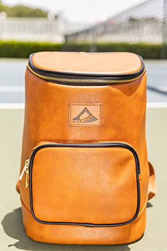 Niceaces Backpack Cooler Water Resistant & Leakproof, Modern Design, Adjustable Padded Straps Leather Bag Cooler Bags- Brown #TOP2