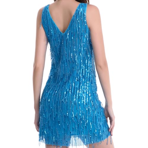 Image of women'Lace Tassels mini Dress Slip Sleeveless Party Club Dress