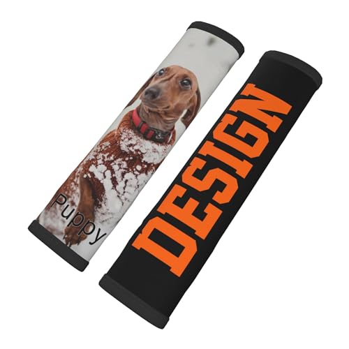 IBLUCTRY Cuscinetti per cinture di sicurezza per auto, 2 pezzi, personalizzabili, per personalizzare la tua immagine/testo, cuscinetti di sicurezza universali per zaini, per bambini e adulti