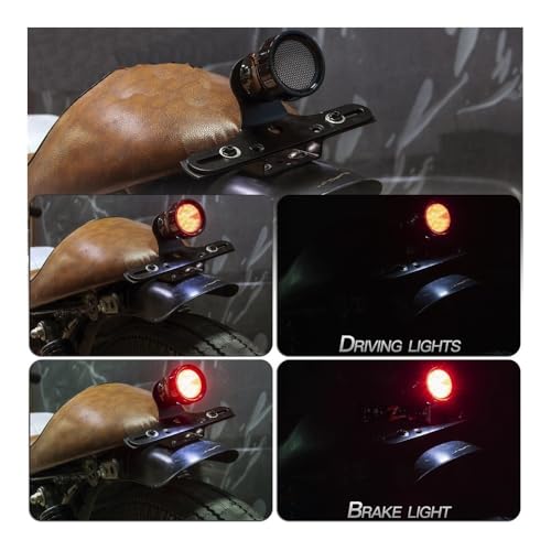Feu arrière moto LED 12V feu stop support plaque d'immatriculation Chopper - 6