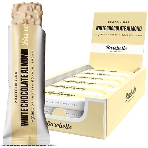 Barebells Protein Riegel – 16g High Protein Bar, Zuckerarm, Eiweißriegel, Ohne Palmöl – White Chocolate Almond, 12 x 55gr