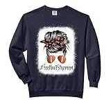 Bleached Football Stepmom Life Messy Bun Player Mother's Day Comfort Colors Adult Sweatshirt