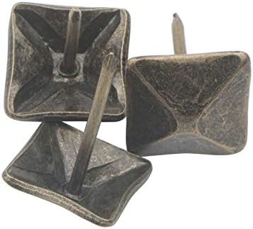 Pxyelec Pack of 50 Vintage Square Upholstery Furniture Decorative Stud Nails Pins Tacks 14 * 20mm