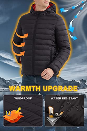 Orolay Men's Lightweight Hooded Puffer Jacket Packable Reversible Water-Resistant Winter Quilted Coat4