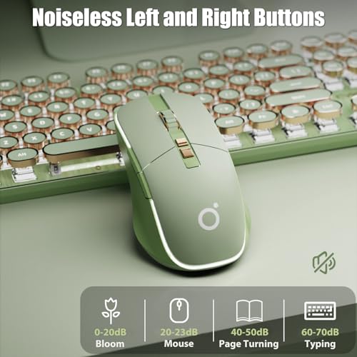 Image of Wireless Gaming Mouse Tri-Mode 2.4Ghz /Bluetooth 5.0 /Wired USB-C with RGB LED Backlit 5-Level DPI Rechargeable Ergonomic Silent Optical Mice for iMac /MacBook /Computer /Laptop, Matcha Green