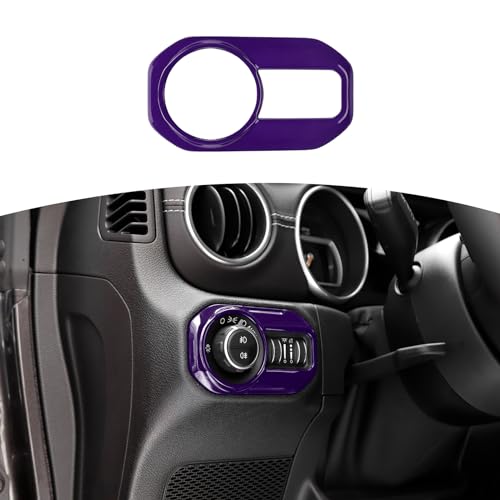 RT-TCZ for Jeep JL Headlight Switch Button Trim Cover Purple for Jeep Wrangler JL JLU Gladiator JT 2018-Present Purple Interior Accessories