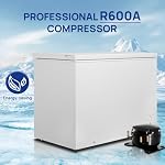 Smad 14 Cu.Ft Chest Freezer, Large Deep Freezer with 7 Level Adjustable Temperature,Compact Freestanding Top-opening Deep Freezers with Removable Storage Basket, Wheels, for Home, Kitchen, White