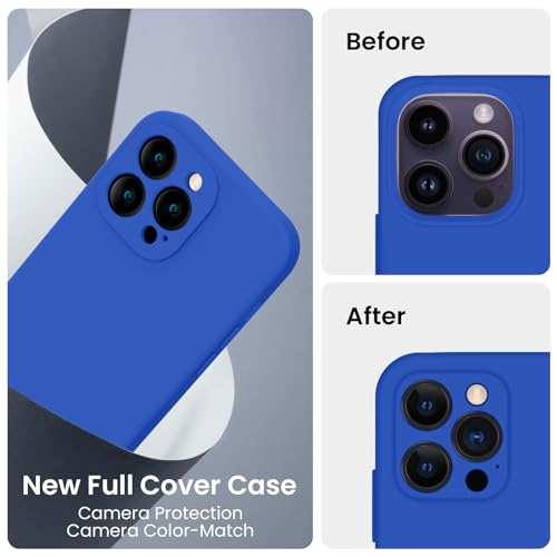 Image of FireNova Designed for iPhone 14 Pro Max Case, Silicone Upgraded [Camera Protection] Case, Soft Anti-Scratch Microfiber Lining Inside, 6.7 inch, Klein Blue