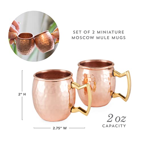 Twine 3622 Old Kentucky Home Hammered Moscow Mule Shot Glasses, Copper Bar Cart Accessories thumb #7