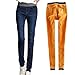 Produktbild LOPILY Hose Damen Thermohose mit Innenfleece Gr.50 48 46 Winterhose Heiß Warm Gefütterte Jeans Straight Hose mit Weitem Gummizug Band Jeans Leggings Fleece Treggings Damen Große Größen (Navy, 28)