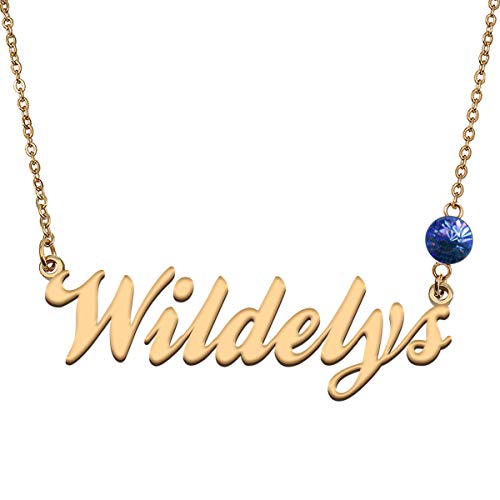 HUAN XUN Custom Choker Birthstone Wildelys Name Necklace Best