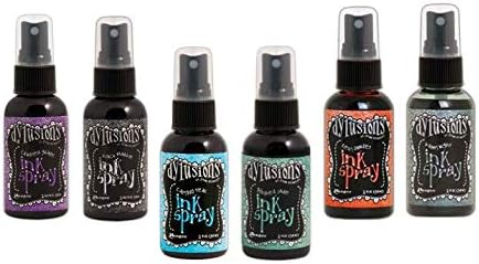 Purple Turtle Products Ink Spray Bundle with PTP Flash Deals Blending Sticks (Black, Calypso Teal, Crushed Grape, Balmy Night, Black Marble, Polished Jade, Fiery Sunset)