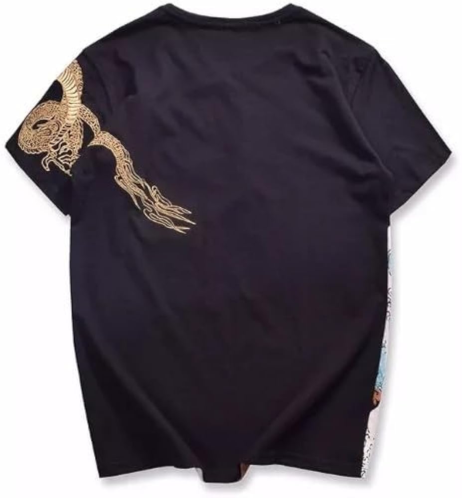 FUNTOM 黒 Tシャツ 虎刺繍 未使用 Amazon | Tシャツ 虎 龍 和柄 刺繍 粋 クルーネック プリント 半袖