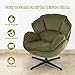 IWMH Swivel Accent Chair for Living Room, Upholstered Armchair with Metal Legs, Lounge Sofa Chair, Comfy Leisure Chairs for Bedroom Reading (Green)