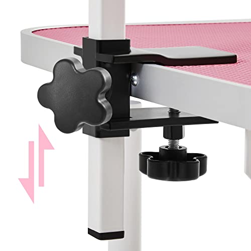 Yaheetech Hundepflegetisch, Trimmtisch für Hunde, Hundefriseur Tisch, Hunde Badetisch, Pudel Fellpflege, Hund Schertisch, höhenverstellbar, rutschfest, bis 100 KG belastbar Rosa Rosa