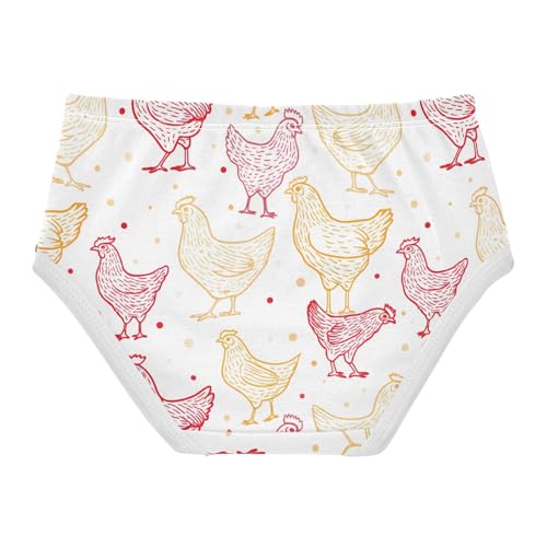Joisal Fancy Toddler Girls Underwear 2t Cotton Girl Panties Cute Cartoon Chickens White Briefs Undies Kids2