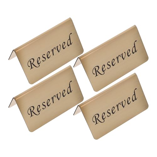 Panneau restaurant réservé en acier inoxydable lot de 4 plaques de table modernes