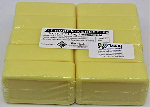 Wasserrose 10x150g =1,5kg ZITRONENKERNSEIFE - MADE IN GERMANY ; EDTA-FREI - OHNE PALMÖL Cover