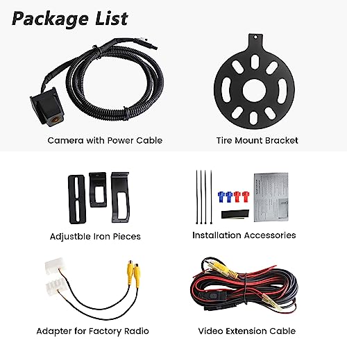 Eway Classic 3.0 Car Adjustable Spare Tire Reverse Backup Camera Mount For 2007-2018 Jeep Wrangler Jk Jku Rubicon Anti-Crack Metal Housing Heavy-Duty #TOP7