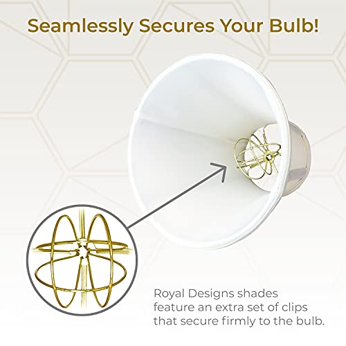 Royal Designs, Inc. BS-704RC-8WH True Bell Basic Lamp Shade with Round Clip, 4" x 8" x 7.25", White, 4 x 8 x 7.25 (Round Clip) - Image 4
